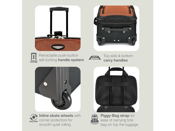 Travel Select Amsterdam Softside Luggage, Red, 8-Piece Set