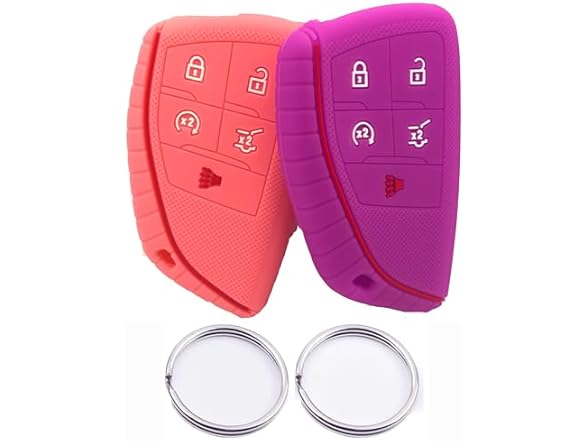 Key Fob Cover Chevy GMC 5Btn Purple+Pink