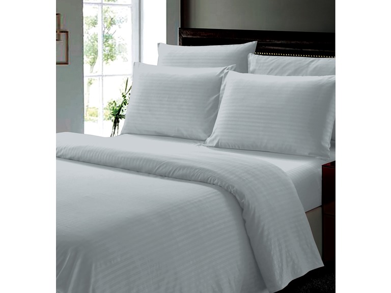 Noble House NH-6 Pcs Dobby Stripe Sheet Set - QN-Gray Que