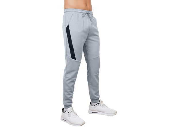 3Pk Asst Mens Tech Joggers w-Stripe Zip Patch