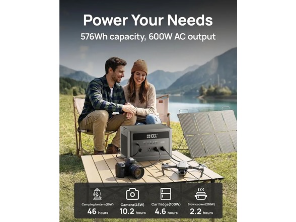 Daran Cubus600L 600W Portable Power Station w Solar Panel