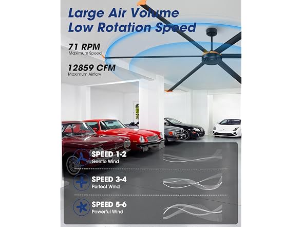 Parrot Uncle F8021BK-NL Industrial Ceiling Fan