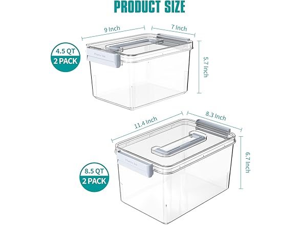 Plastic Storage Bins with Lids