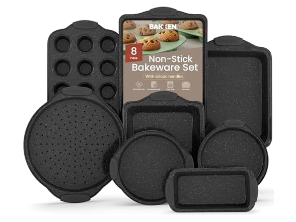BAKKEN Bakeware Set 8pc Marble Grey