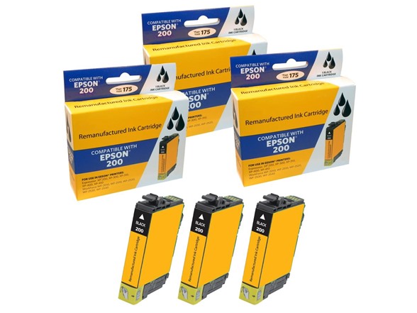 Compatible Epson 200 Ink Cartridge Combo Pack (3 Black)