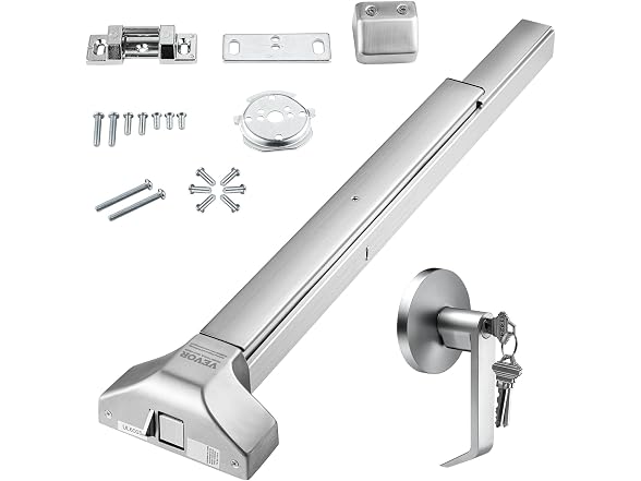 Door Push Bar Panic Exit Device, 31” Stainless