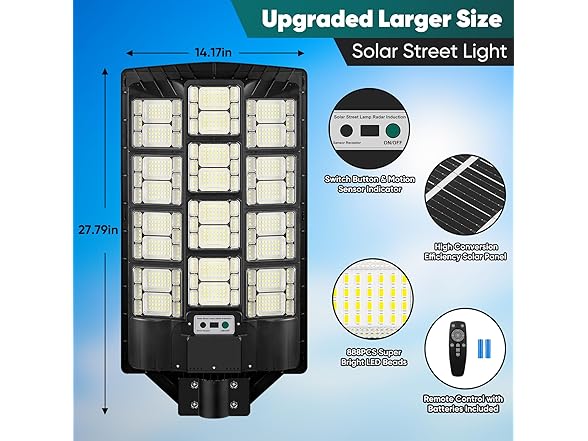 TOWPONICS 167-L-2 9800W Solar Street Light 2pk