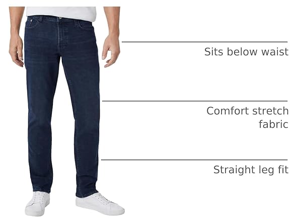 Izod Men (36W x 30L) Comfort Stretch Straight Jean