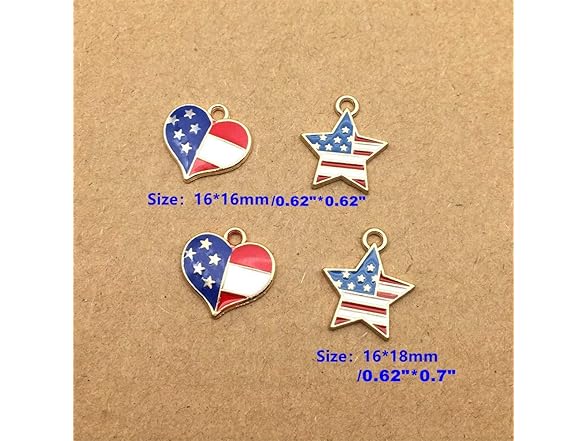 Ximkee American Flag Star Shaped Charms