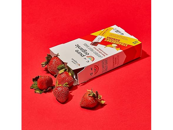 24CT Pure Organic Layered Fruit Bars, Strawberry Banana