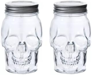 DURA LIVING DL-DLG18912/R 16 oz Skull Mason Jar Glass Co