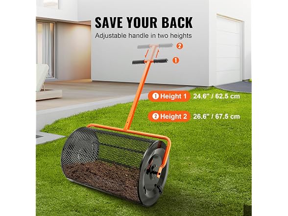 Compost Spreader, 24.4-25.6" Height Adjustable