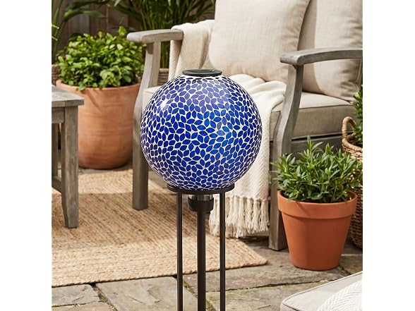 Sunnydaze 10" Solar Lavender Mosaic Globe