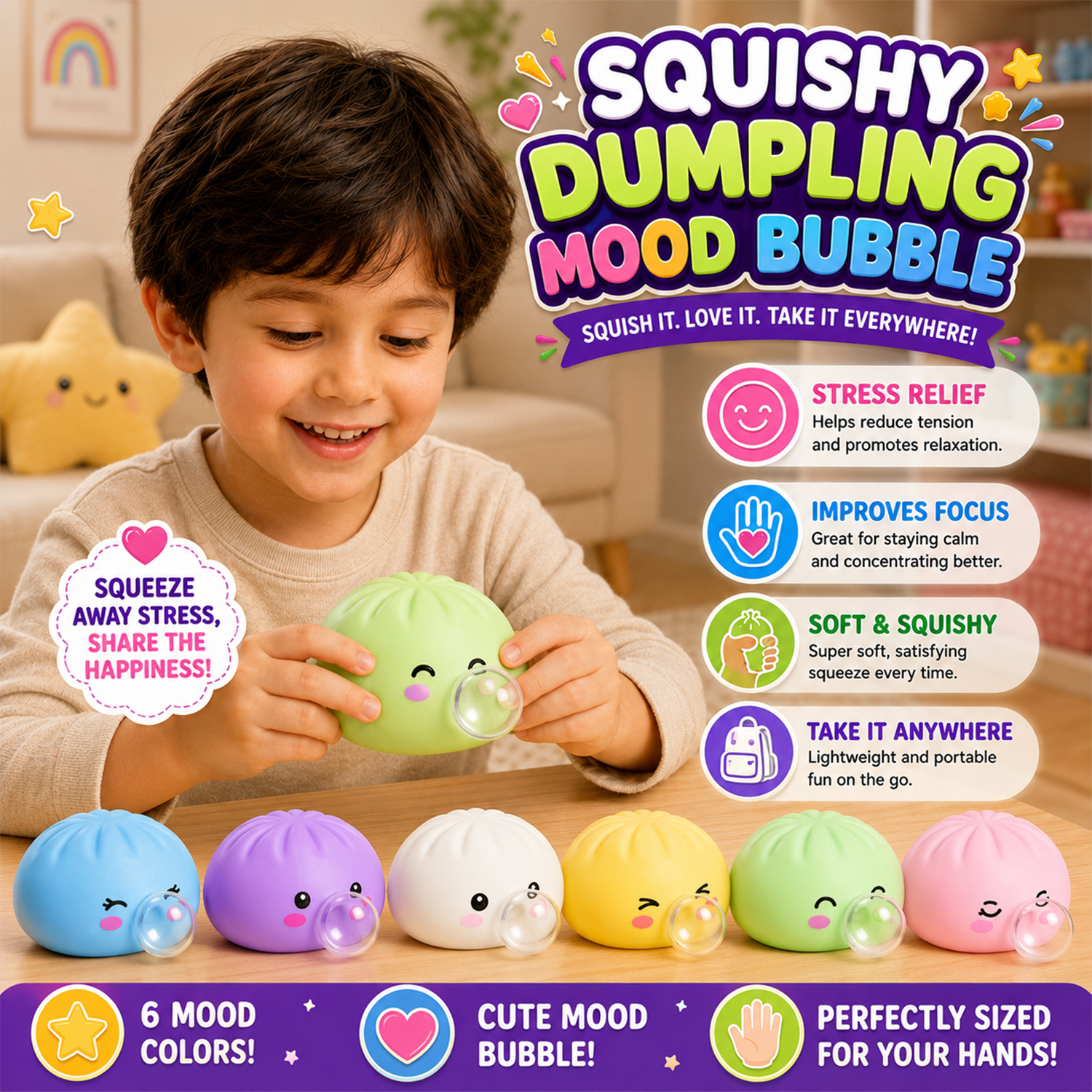 Twilight Squishy Sensory Toys Dum Mood Bubble - Gallery 13