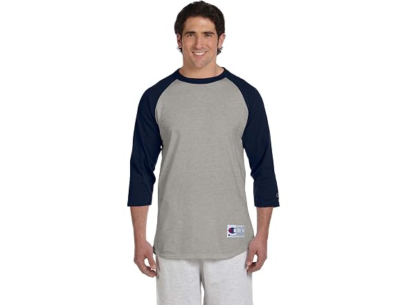 Champion Men (M) Raglan Baseball T-Shirt_Oxford