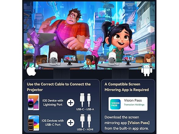 Telonixium Mini Projector with Carrying Case