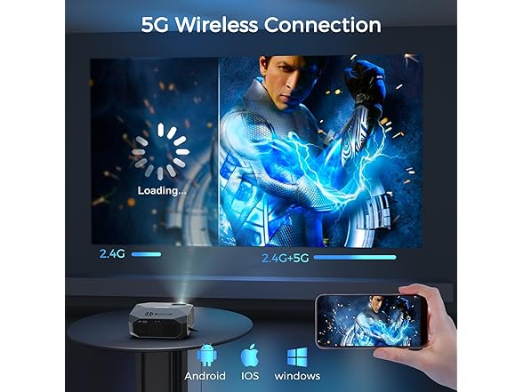FUDONI Outdoor Projector with Bluetooth