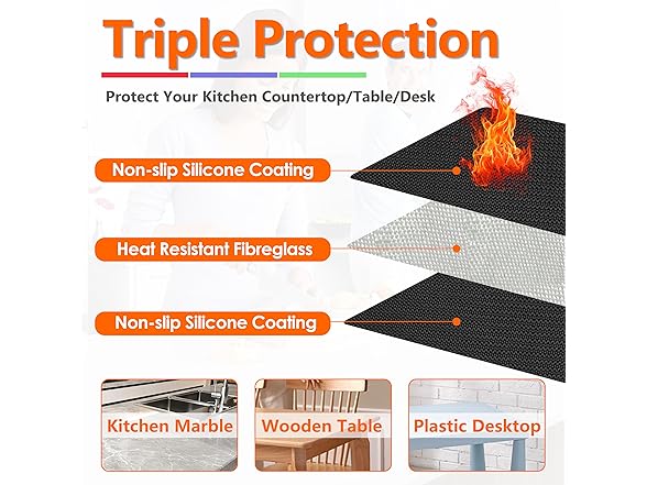 Generic 2PCS Heat Resistant Mats