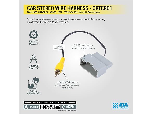 Scosche Backup Camera Harness Chrysler/Dodge/Jeep