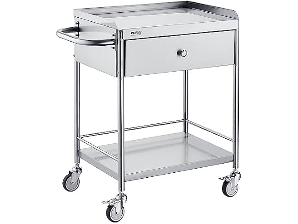 Medical Cart, 2-Layer Stainless Steel Cart 220