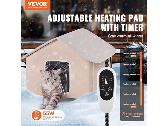 VEVOR Elevated Heated Cat House