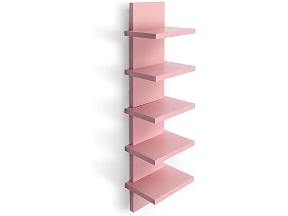 Bloddream 5-Tier Wall Shelves Pink 30.7