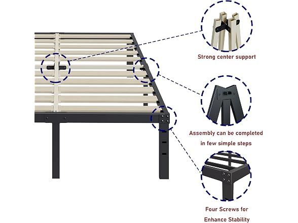 ZIYOO California King Bed Frame 14 inches Tall