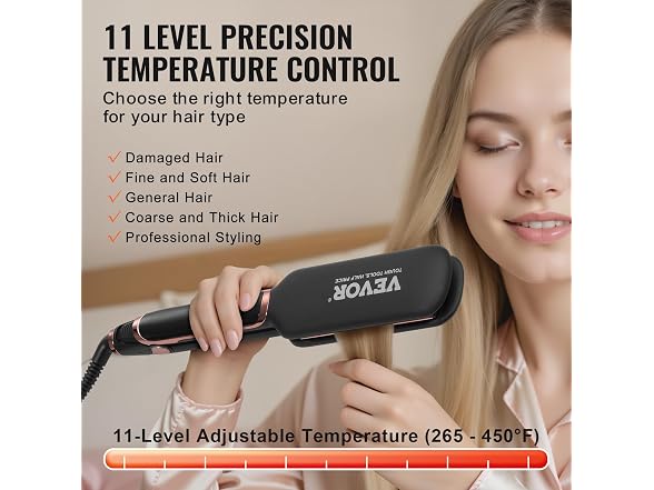 VEVOR Dual Voltage 2-inch Titanium Flat Iron