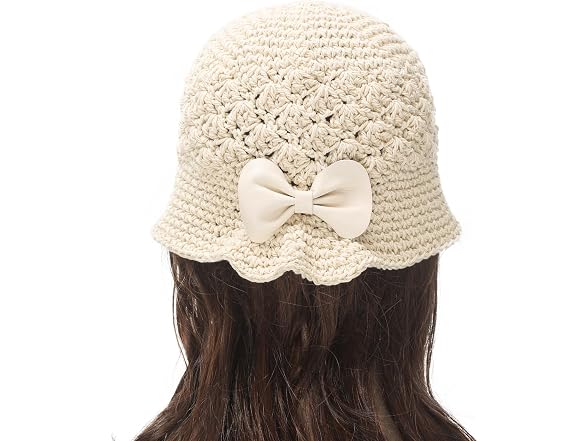 Zlyc Women (OS) Crochet Bucket Hat Handmade Hat