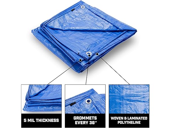 12'x16' Poly Tarp 10pk 5 Mil