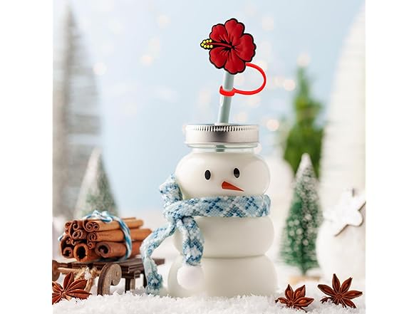 KWOYOS Silicone Flower Straw Cover