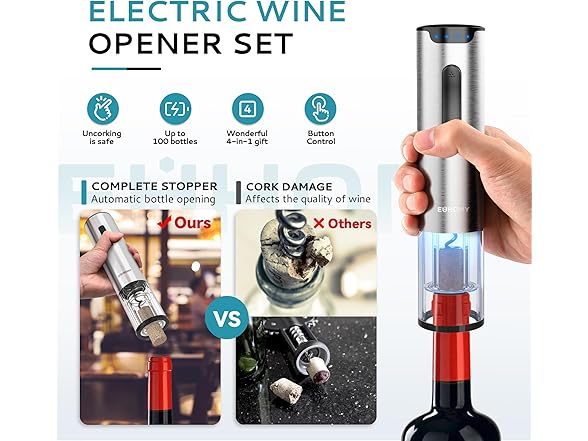 EUHOMY Electric Wine Opener Set