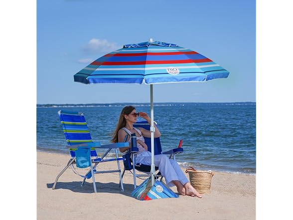 Rio Brands 6.5' Tilt Portable Beach Umbrella
