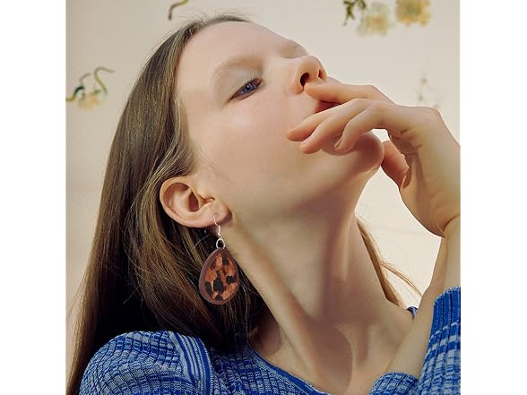 OLYCRAFT 30 Pcs Leopard Wood Earring