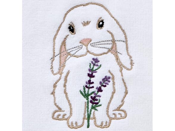 SKL Home Easter Bunny Lop 100% Cotton Embroidered 2pc