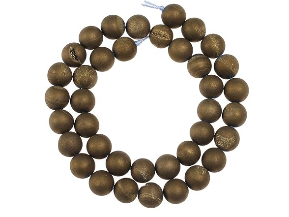 6mm Natural Green Matte Fancy Druzy Agate Gemstone Beads