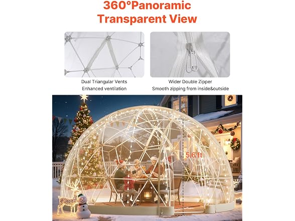 Garden Dome Tent, 12 x 7.2 ft Clear