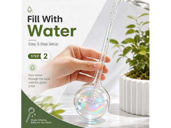 szoszo GAR-23 2-Pack Glass Self Watering Globes