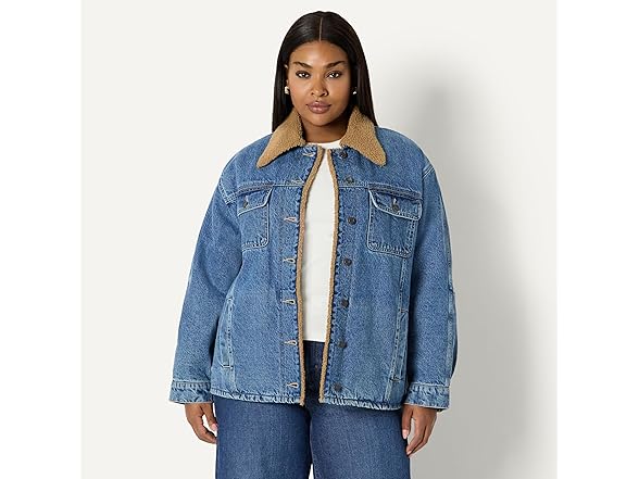 Amazon Ess. Women Faux-Shearling Denim Jacket