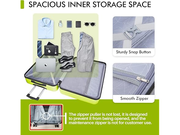 AnyZip W0893 Medium Luggage 24 Inch Applegreen (Open Box) - Gallery 6