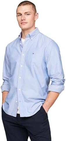 Tommy Hilfiger Men's Heritage Oxford Solid Regular Long Sleeve Shirts