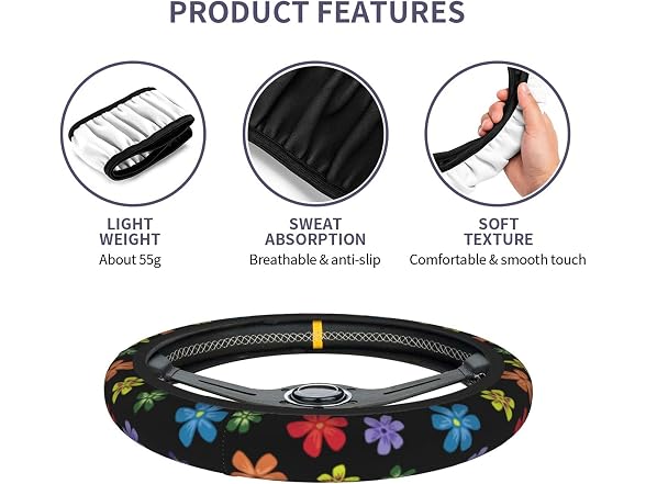 Harooni Flower Steering Wheel Cover 15 Steerin