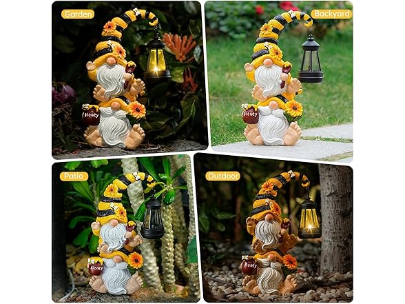 QZZP W2340 Solar Bee Garden Gnomes