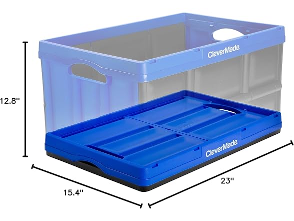 CleverMade CleverCrates 62 Liter Collapsible Bin- Royal Bl