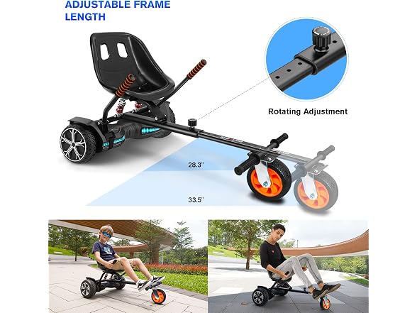 Go Kart Hoverboard Attachment w/ Shock