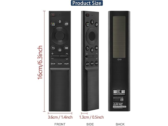 Solar Charging Remote Control for Samsung Smart TV