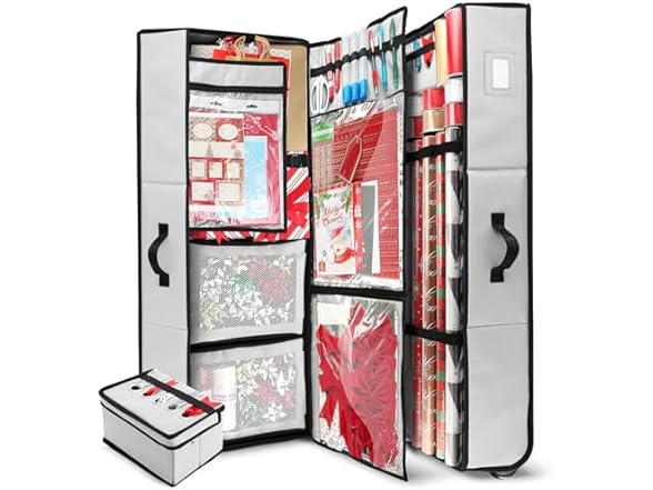 Hearth & Harbor Wrapping Paper Silver Storage Container