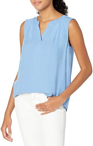 Amazon Essentials Women's S/L Woven Shirt, French Blue, Medium