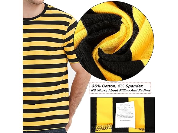 LEDING Mens Striped Crewneck Shirt