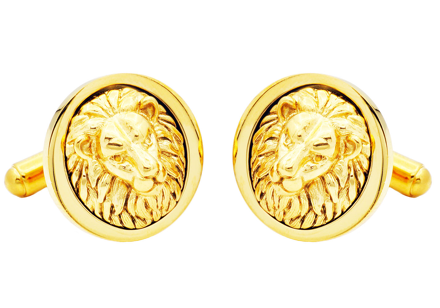 Stainless Steel Lion Cufflinks - Gallery 5